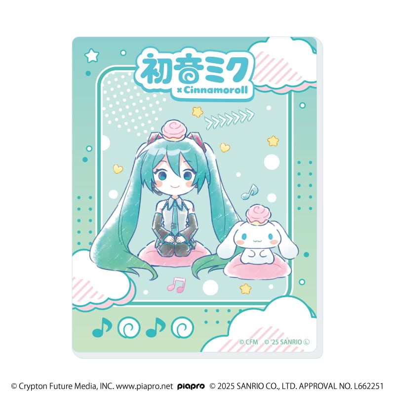 アクリルカード「初音ミク×シナモロール」03/ブラインド(9種)(コラボイラスト)