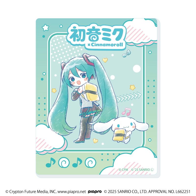 アクリルカード「初音ミク×シナモロール」03/ブラインド(9種)(コラボイラスト)