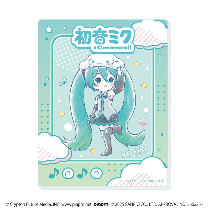 アクリルカード「初音ミク×シナモロール」03/ブラインド(9種)(コラボイラスト)