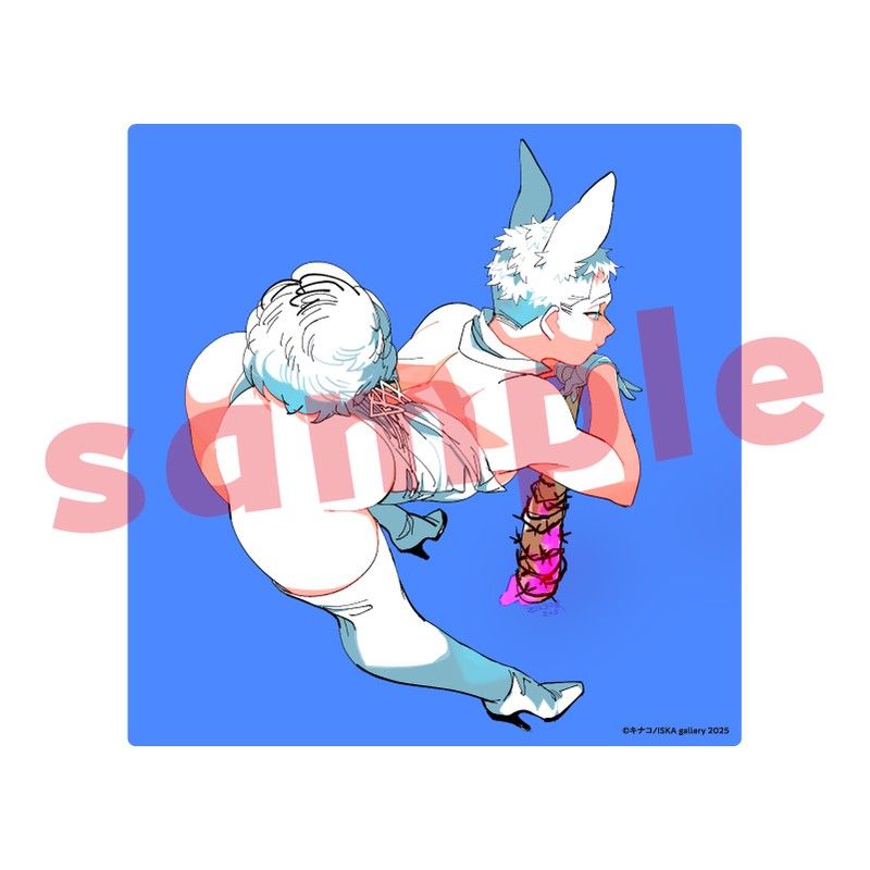 キナコ個展 スクエアアクリルプレート マルボタン D