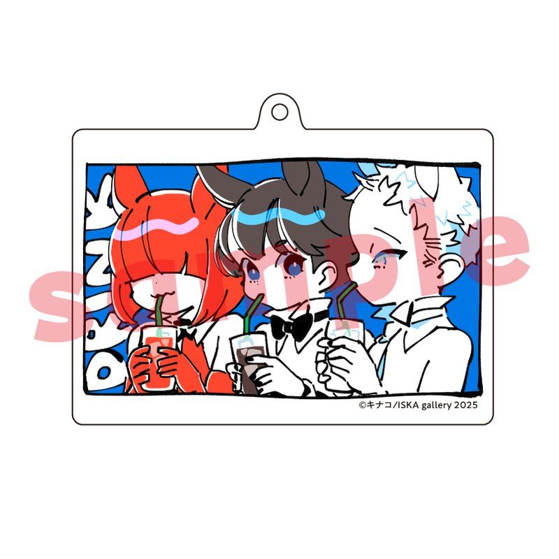 キナコ個展 アクリルキーホルダー マルボタン B