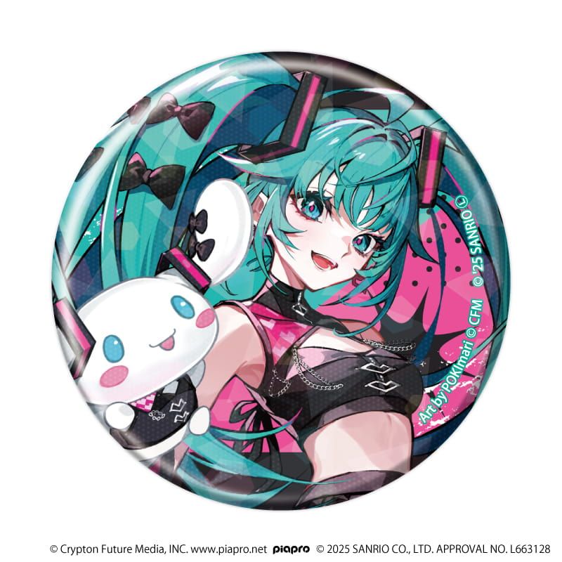 ホログラム缶バッジ(57mm)「初音ミク×シナモロール」03/コンプリートセット(全9種)(コラボイラスト)