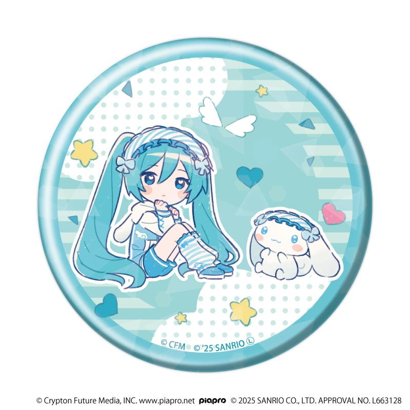 ホログラム缶バッジ(57mm)「初音ミク×シナモロール」03/コンプリートセット(全9種)(コラボイラスト)