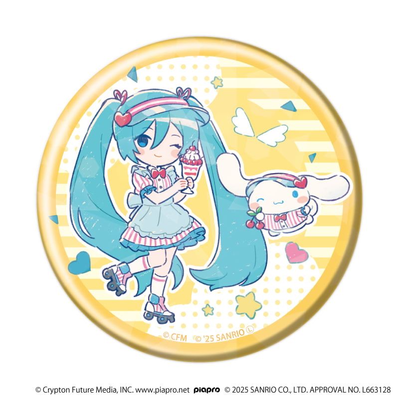 ホログラム缶バッジ(57mm)「初音ミク×シナモロール」03/コンプリートセット(全9種)(コラボイラスト)