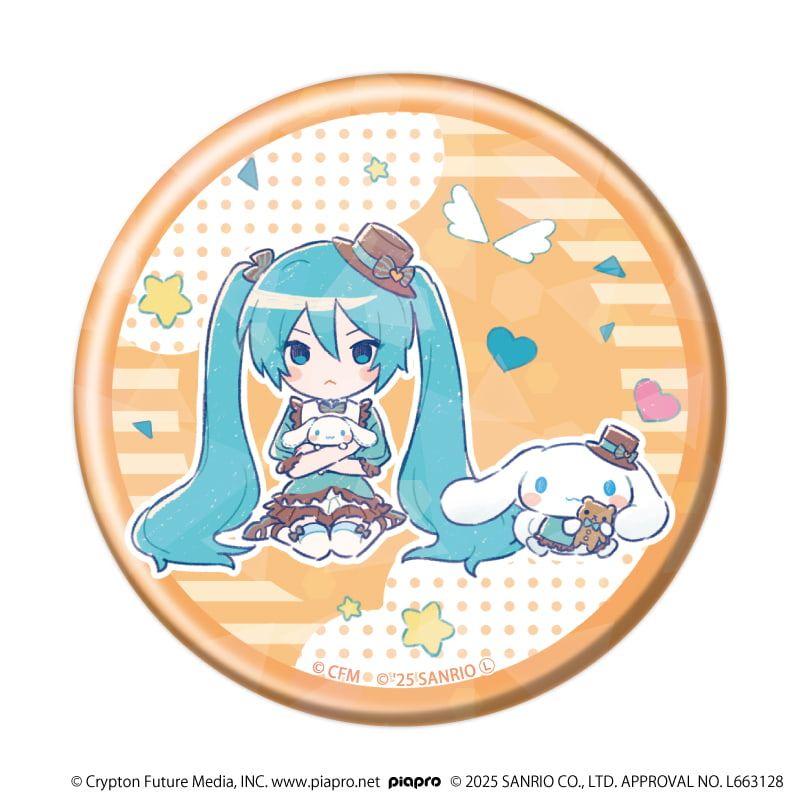 ホログラム缶バッジ(57mm)「初音ミク×シナモロール」03/コンプリートセット(全9種)(コラボイラスト)