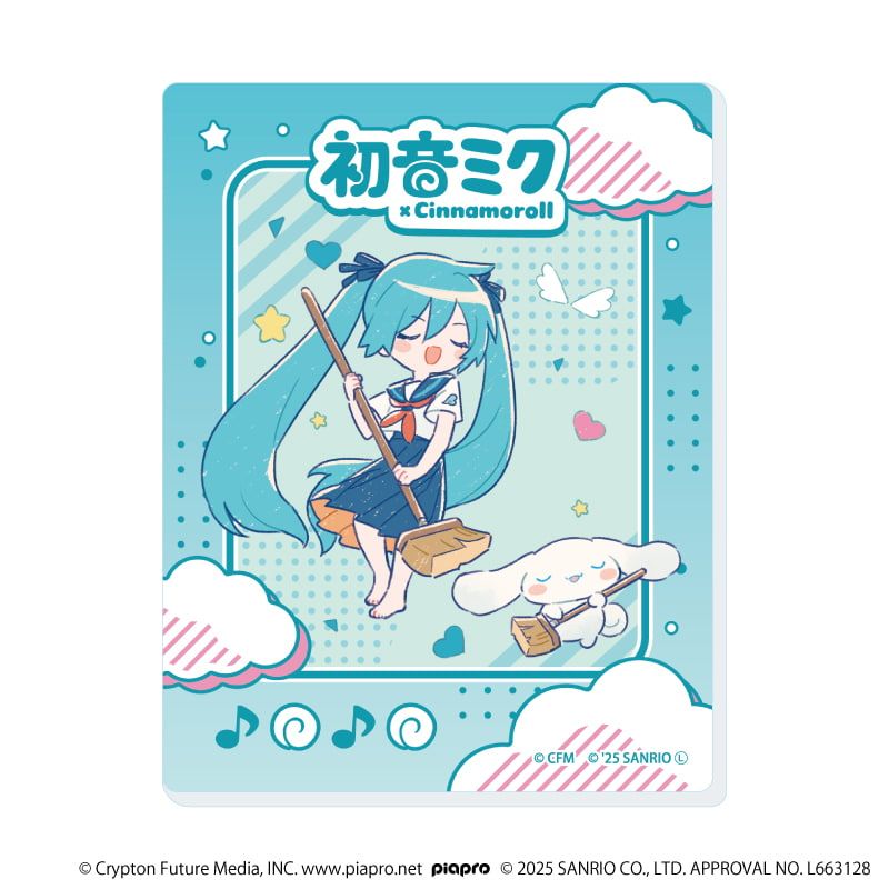 アクリルカード「初音ミク×シナモロール」04/ブラインド(9種)(コラボイラスト)