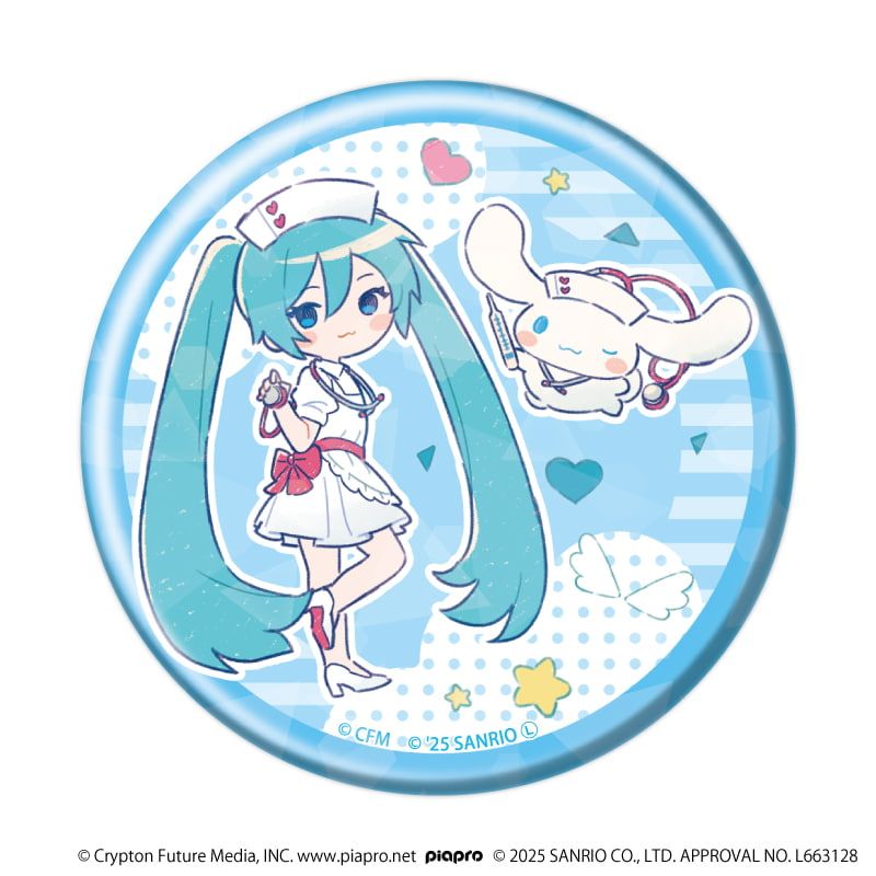 ホログラム缶バッジ(57mm)「初音ミク×シナモロール」03/ブラインド(9種)(コラボイラスト)