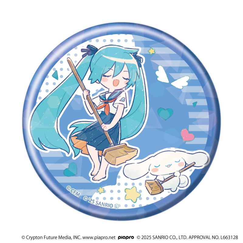 ホログラム缶バッジ(57mm)「初音ミク×シナモロール」03/ブラインド(9種)(コラボイラスト)