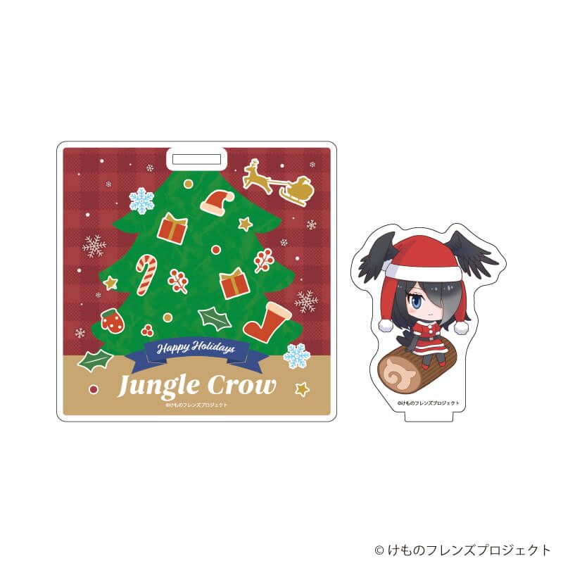 アクリルコースタースタンド「けものフレンズ」04/ハシブトガラス クリスマスver.(フォトきゃらイラスト)