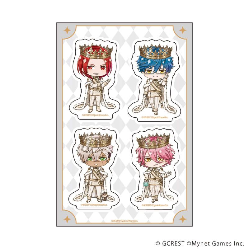 PETANTシール「夢王国と眠れる100人の王子様」09/集合デザインB(ミニキャライラスト)