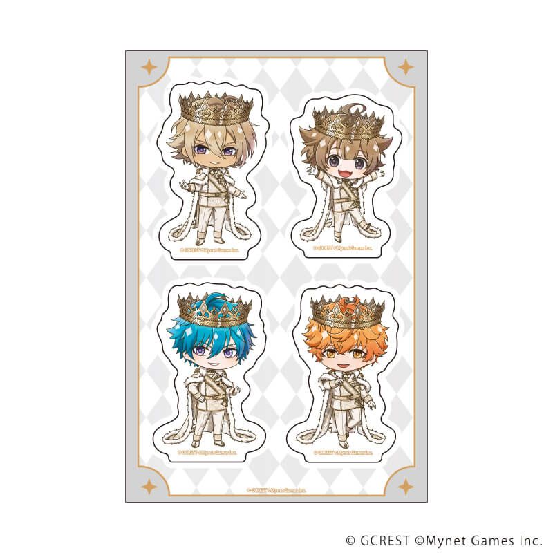 PETANTシール「夢王国と眠れる100人の王子様」08/集合デザインA(ミニキャライラスト)