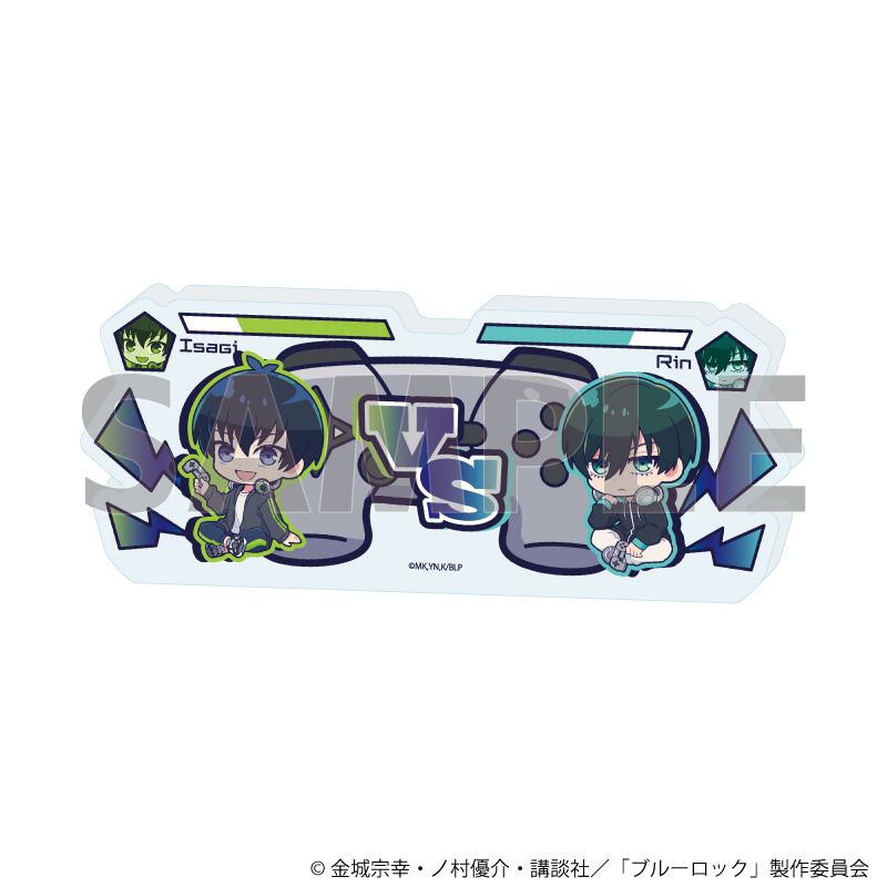 アクリルブロック「TVアニメ『ブルーロック』」31/潔 世一&糸師 凛 ゲーム実況ver.(ミニキャライラスト)