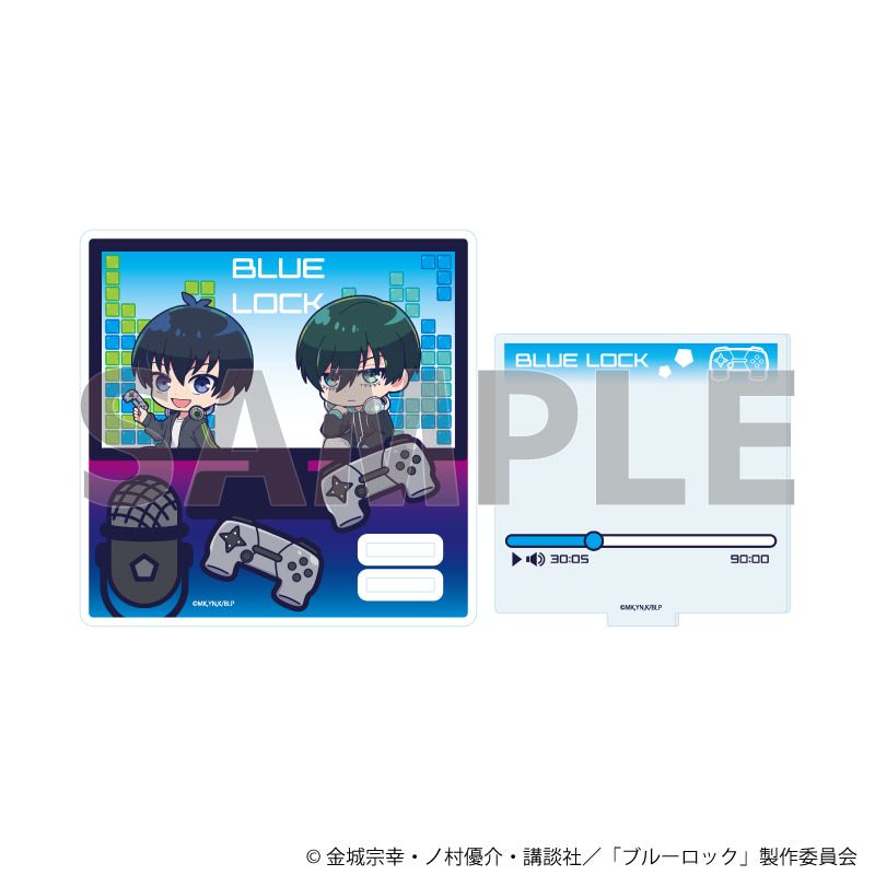 アクリルコースタースタンド「TVアニメ『ブルーロック』」01/潔 世一&糸師 凛 ゲーム実況ver.(ミニキャライラスト)