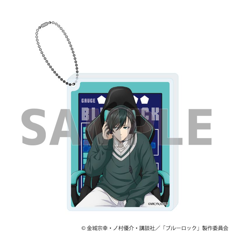 アクリルブロックキーホルダー「TVアニメ『ブルーロック』」02/糸師 凛 ゲーム実況ver.(描き下ろしイラスト)