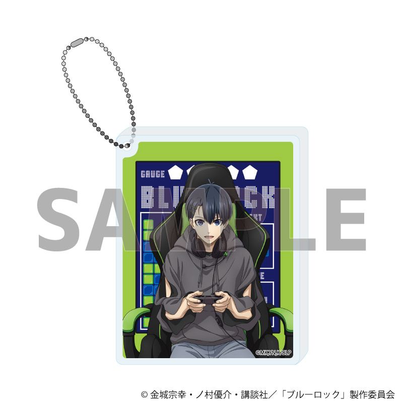 アクリルブロックキーホルダー「TVアニメ『ブルーロック』」01/潔 世一 ゲーム実況ver.(描き下ろしイラスト)