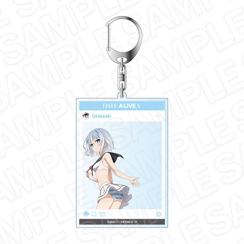 デート・ア・ライブV SNS風アクリルキーホルダー 鳶一折紙 マリンVer.