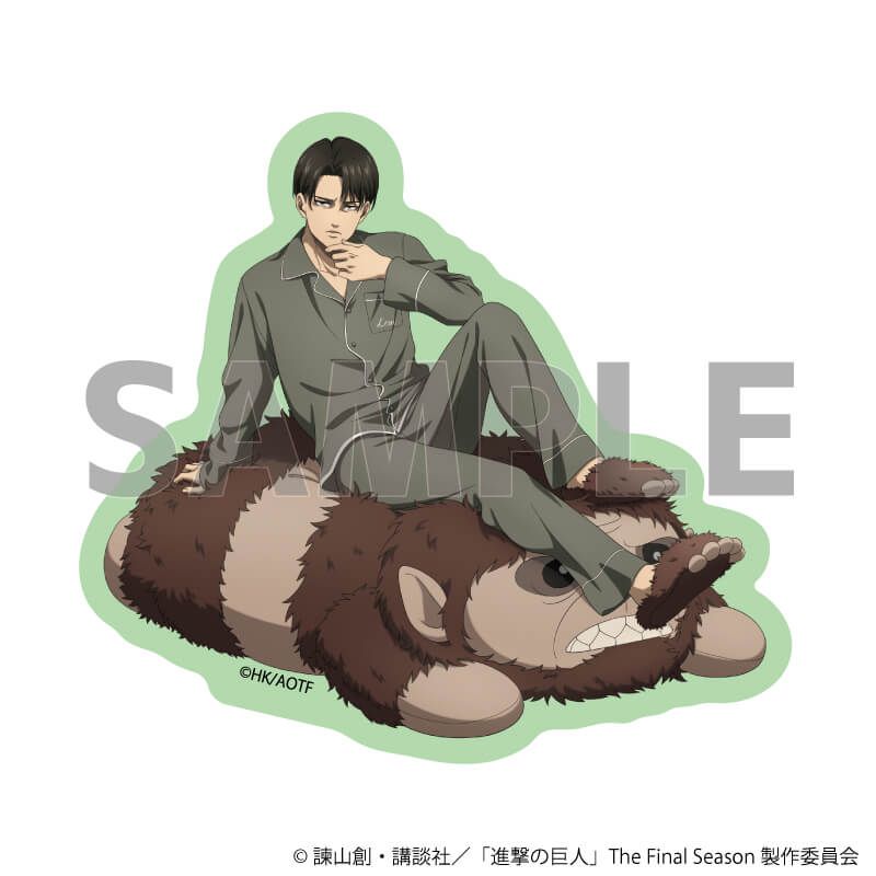 ダイカットステッカー「TVアニメ『進撃の巨人』The Final Season」03/リヴァイ・アッカーマン くつろぎver.(描き下ろしイラスト)