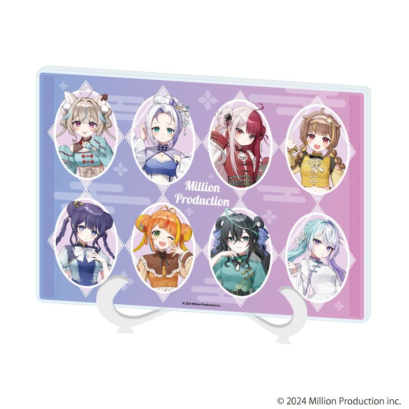 アクリルアートボード(A5サイズ)「Million Production」01/集合 チャイナロリータver.(描き起こしイラスト)
