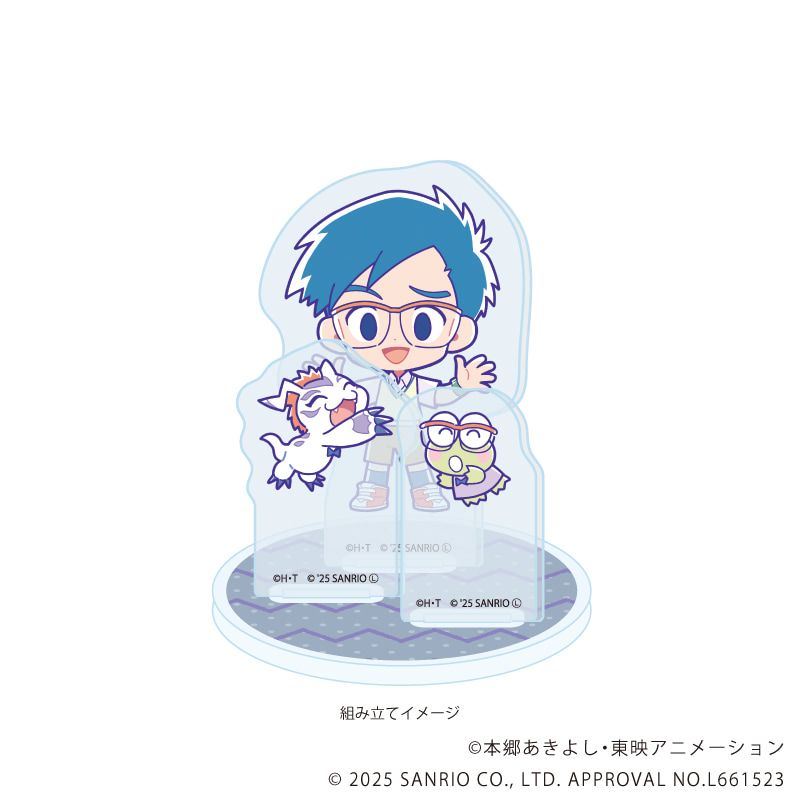 アクリルスタンドプレート「デジモンアドベンチャー×サンリオキャラクターズ」06/城戸丈＆ゴマモン×けろけろけろっぴ(コラボイラスト)