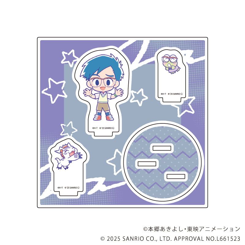 アクリルスタンドプレート「デジモンアドベンチャー×サンリオキャラクターズ」06/城戸丈＆ゴマモン×けろけろけろっぴ(コラボイラスト)