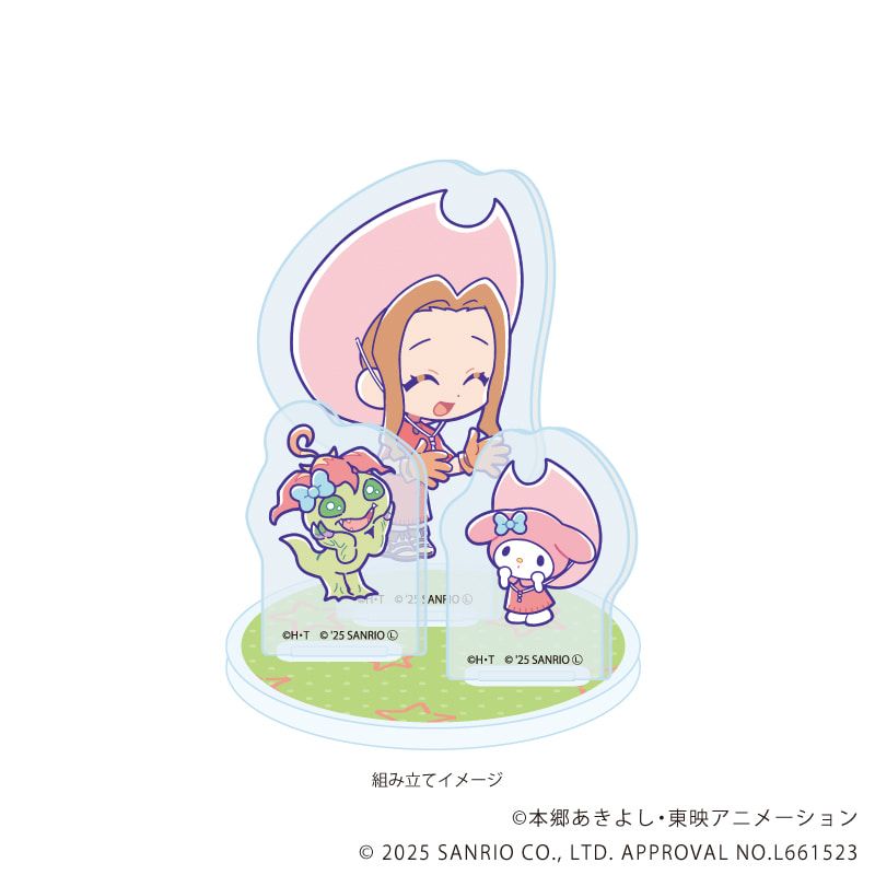 アクリルスタンドプレート「デジモンアドベンチャー×サンリオキャラクターズ」05/太刀川ミミ＆パルモン×マイメロディ(コラボイラスト)
