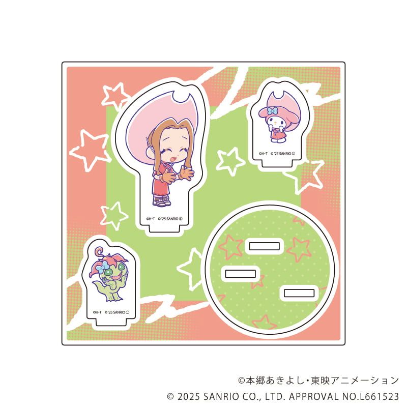 アクリルスタンドプレート「デジモンアドベンチャー×サンリオキャラクターズ」05/太刀川ミミ＆パルモン×マイメロディ(コラボイラスト)