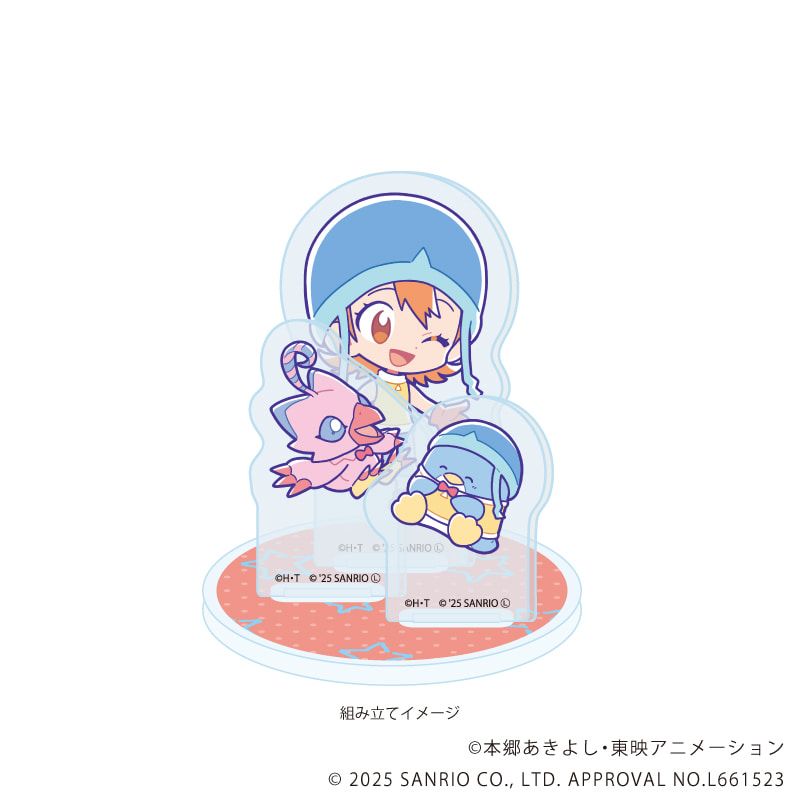 アクリルスタンドプレート「デジモンアドベンチャー×サンリオキャラクターズ」03/武之内空＆ピヨモン×タキシードサム(コラボイラスト)