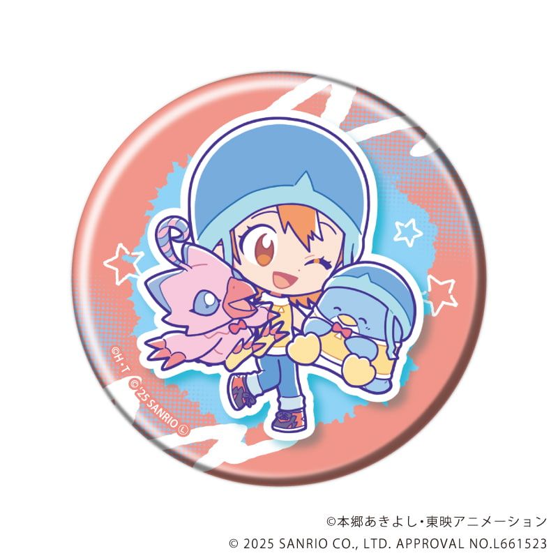 缶バッジ「デジモンアドベンチャー×サンリオキャラクターズ」03/コンプリートセット(全8種)(コラボイラスト)