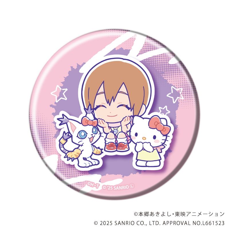 缶バッジ「デジモンアドベンチャー×サンリオキャラクターズ」03/コンプリートセット(全8種)(コラボイラスト)