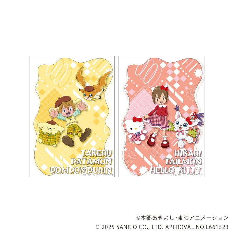 A4静電気ポスター(2枚セット)「デジモンアドベンチャー×サンリオキャラクターズ」04/D(コラボイラスト)