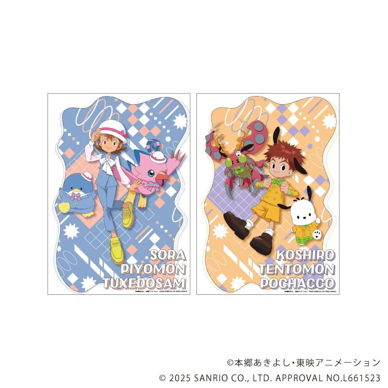 A4静電気ポスター(2枚セット)「デジモンアドベンチャー×サンリオキャラクターズ」02/B(コラボイラスト)