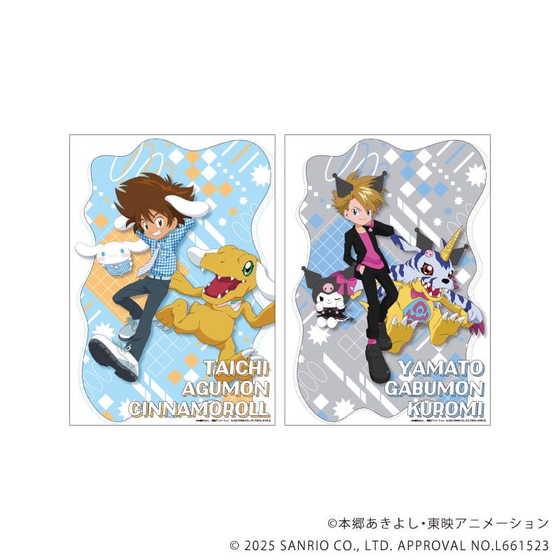 A4静電気ポスター(2枚セット)「デジモンアドベンチャー×サンリオキャラクターズ」01/A(コラボイラスト)