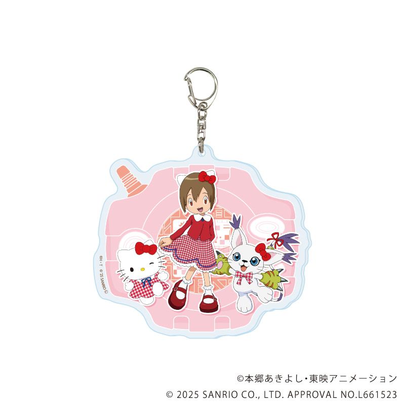 デカアクリルキーホルダー「デジモンアドベンチャー×サンリオキャラクターズ」08/八神ヒカリ＆テイルモン×ハローキティ(コラボイラスト)