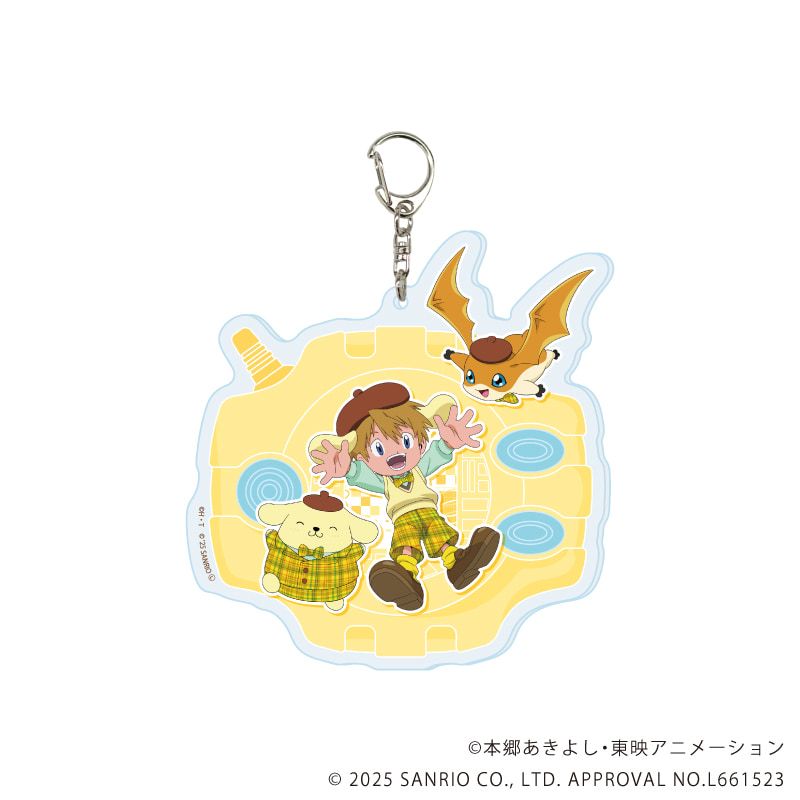 デカアクリルキーホルダー「デジモンアドベンチャー×サンリオキャラクターズ」07/高石タケル＆パタモン×ポムポムプリン(コラボイラスト)