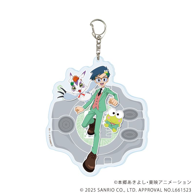 デカアクリルキーホルダー「デジモンアドベンチャー×サンリオキャラクターズ」06/城戸丈＆ゴマモン×けろけろけろっぴ(コラボイラスト)
