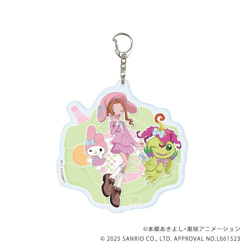 デカアクリルキーホルダー「デジモンアドベンチャー×サンリオキャラクターズ」05/太刀川ミミ＆パルモン×マイメロディ(コラボイラスト)