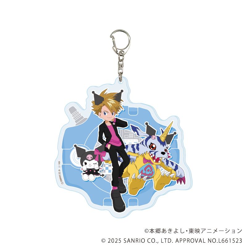 デカアクリルキーホルダー「デジモンアドベンチャー×サンリオキャラクターズ」02/石田ヤマト＆ガブモン×クロミ(コラボイラスト)