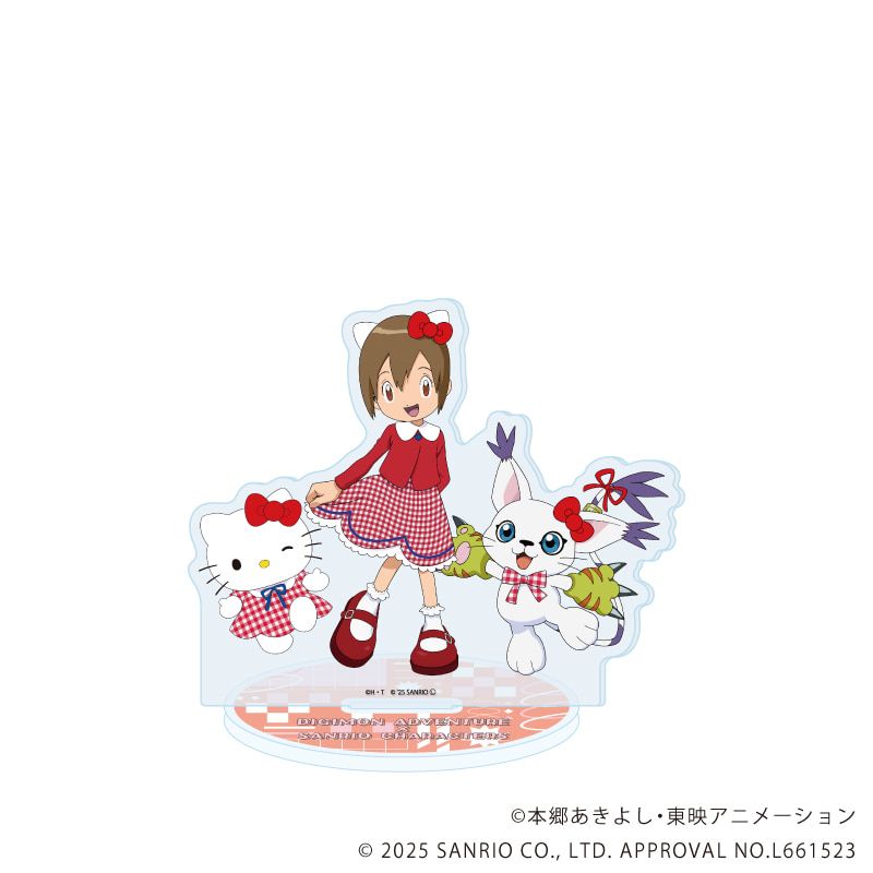 アクリルスタンド「デジモンアドベンチャー×サンリオキャラクターズ」08/八神ヒカリ＆テイルモン×ハローキティ(コラボイラスト)