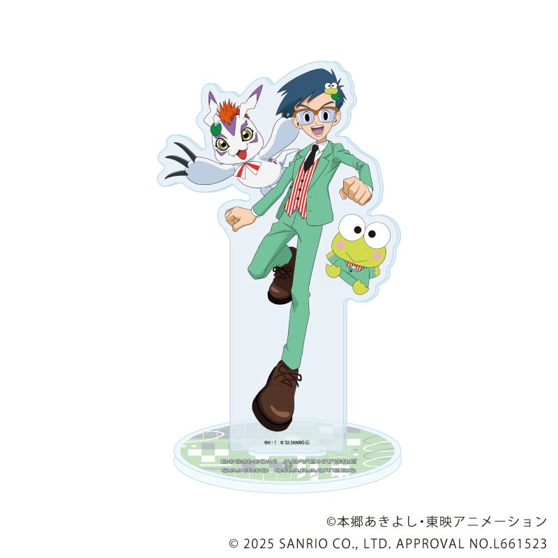 アクリルスタンド「デジモンアドベンチャー×サンリオキャラクターズ」06/城戸丈＆ゴマモン×けろけろけろっぴ(コラボイラスト)