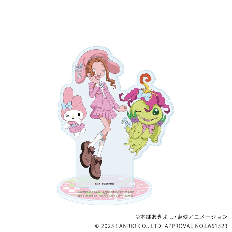 アクリルスタンド「デジモンアドベンチャー×サンリオキャラクターズ」05/太刀川ミミ＆パルモン×マイメロディ(コラボイラスト)