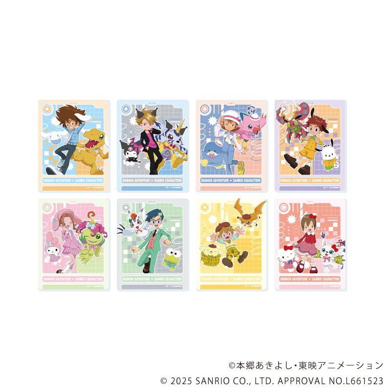 アクリルカード「デジモンアドベンチャー×サンリオキャラクターズ」01/コンプリートセット(全8種)(コラボイラスト)