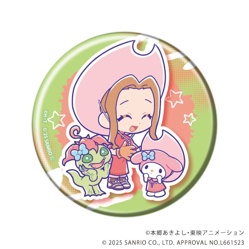 缶バッジ「デジモンアドベンチャー×サンリオキャラクターズ」03/ブラインド(8種)(コラボイラスト)