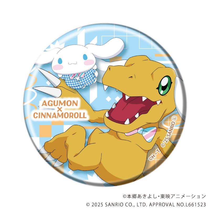 缶バッジ「デジモンアドベンチャー×サンリオキャラクターズ」02/BOX2 ブラインド(8種)(コラボイラスト)