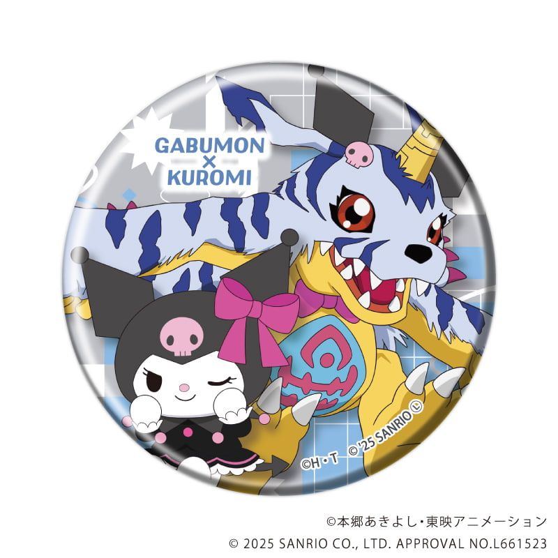 缶バッジ「デジモンアドベンチャー×サンリオキャラクターズ」02/BOX2 ブラインド(8種)(コラボイラスト)