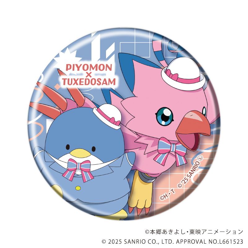 缶バッジ「デジモンアドベンチャー×サンリオキャラクターズ」02/BOX2 ブラインド(8種)(コラボイラスト)