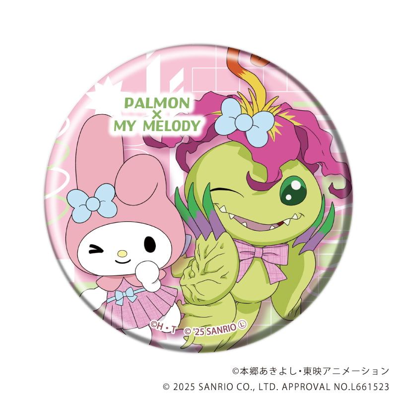 缶バッジ「デジモンアドベンチャー×サンリオキャラクターズ」02/BOX2 ブラインド(8種)(コラボイラスト)