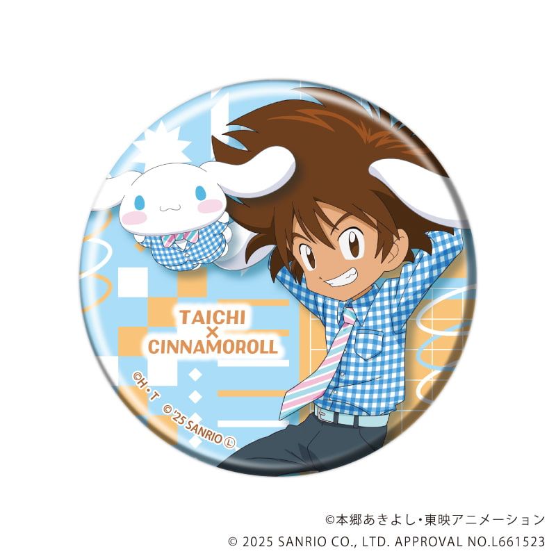 缶バッジ「デジモンアドベンチャー×サンリオキャラクターズ」01/BOX1 ブラインド(8種)(コラボイラスト)