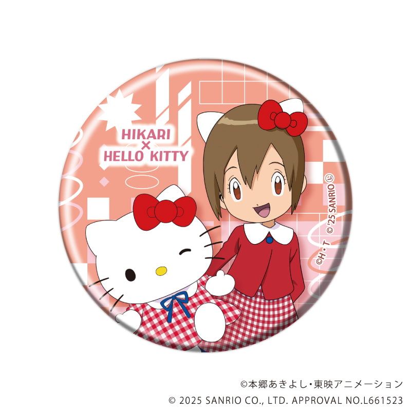 缶バッジ「デジモンアドベンチャー×サンリオキャラクターズ」01/BOX1 ブラインド(8種)(コラボイラスト)