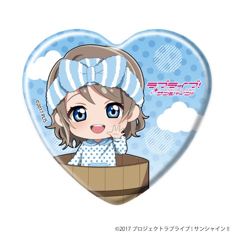ハート型缶バッジ「ラブライブ！サンシャイン!!」03/銭湯ver. コンプリートセット(全9種)(ミニキャライラスト)
