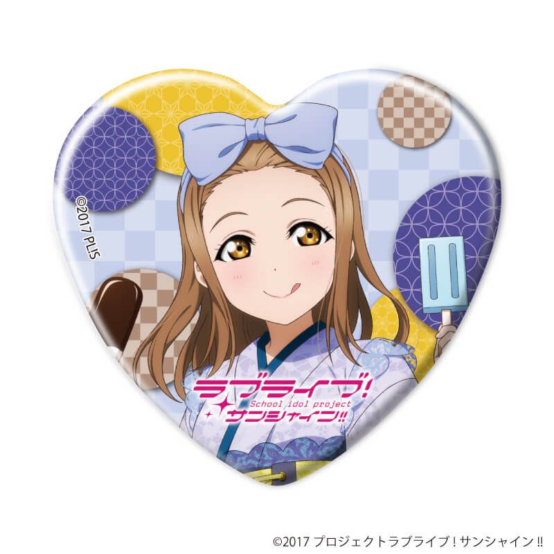 ハート型缶バッジ「ラブライブ！サンシャイン!!」02/和風ドレスver. トレーディング(9種)(描き下ろしイラスト)